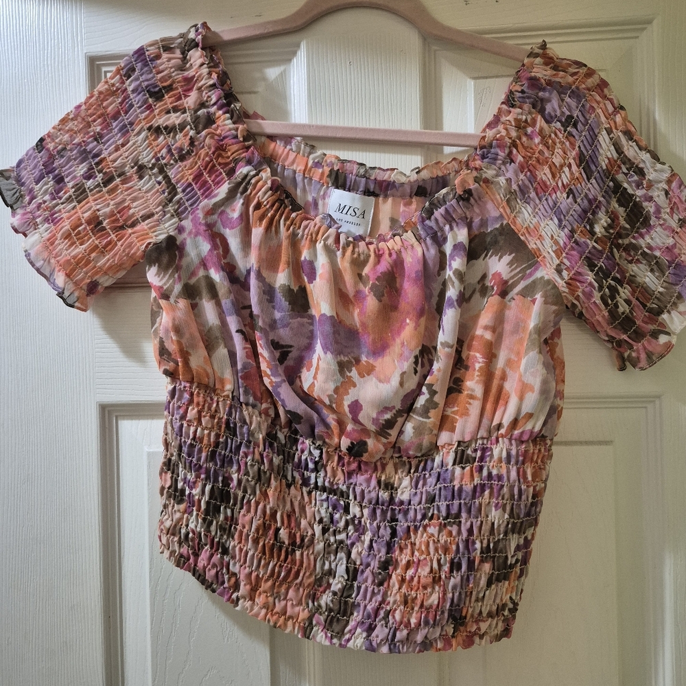 NWT- MISA Los Angeles - Toulah Top in Sunset Blooms, Size M - Picture 3 of 4